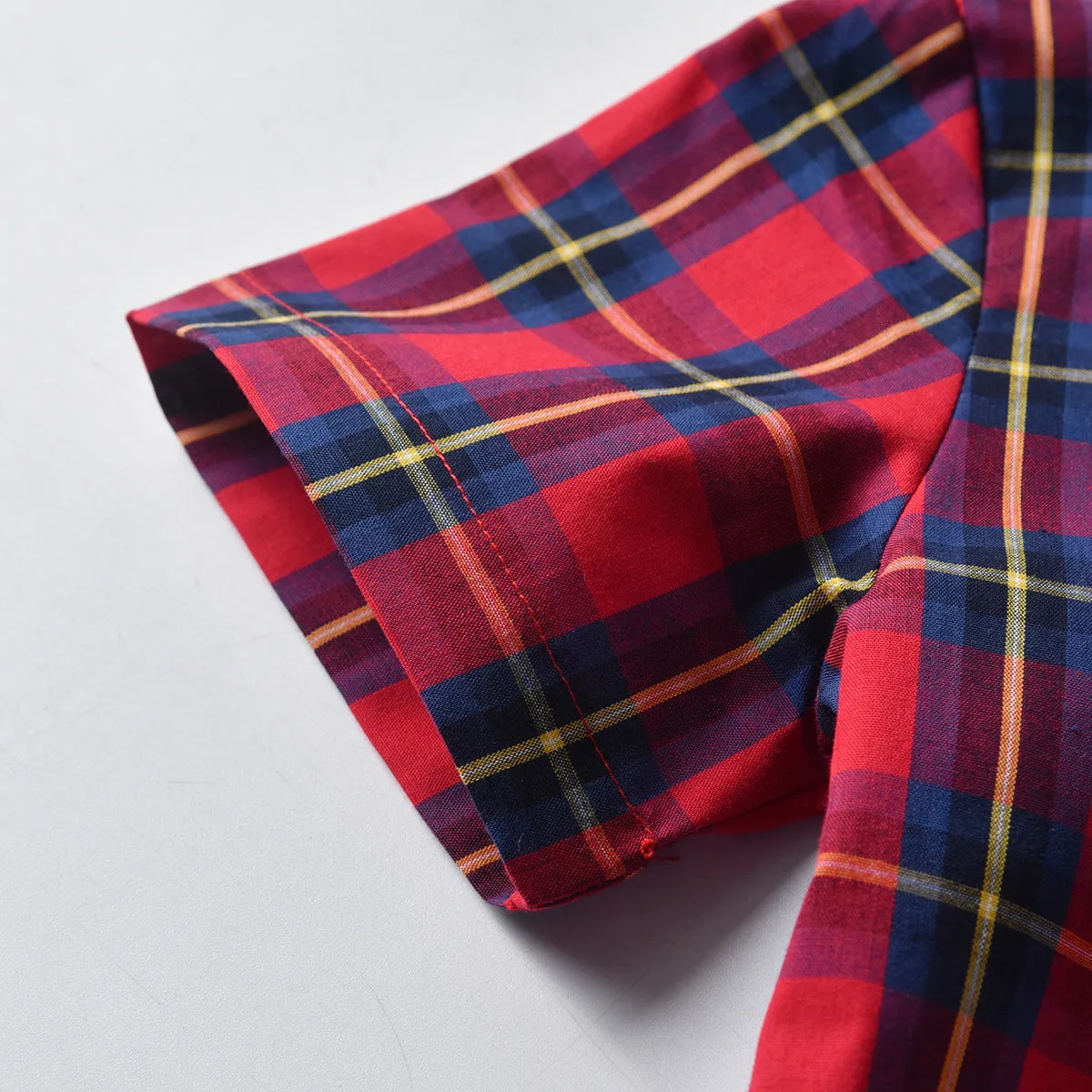 2 Pieces Set Baby Kid Boys Birthday Party Checked Bow Shirts And Solid Color Rompers Wholesale 21110946