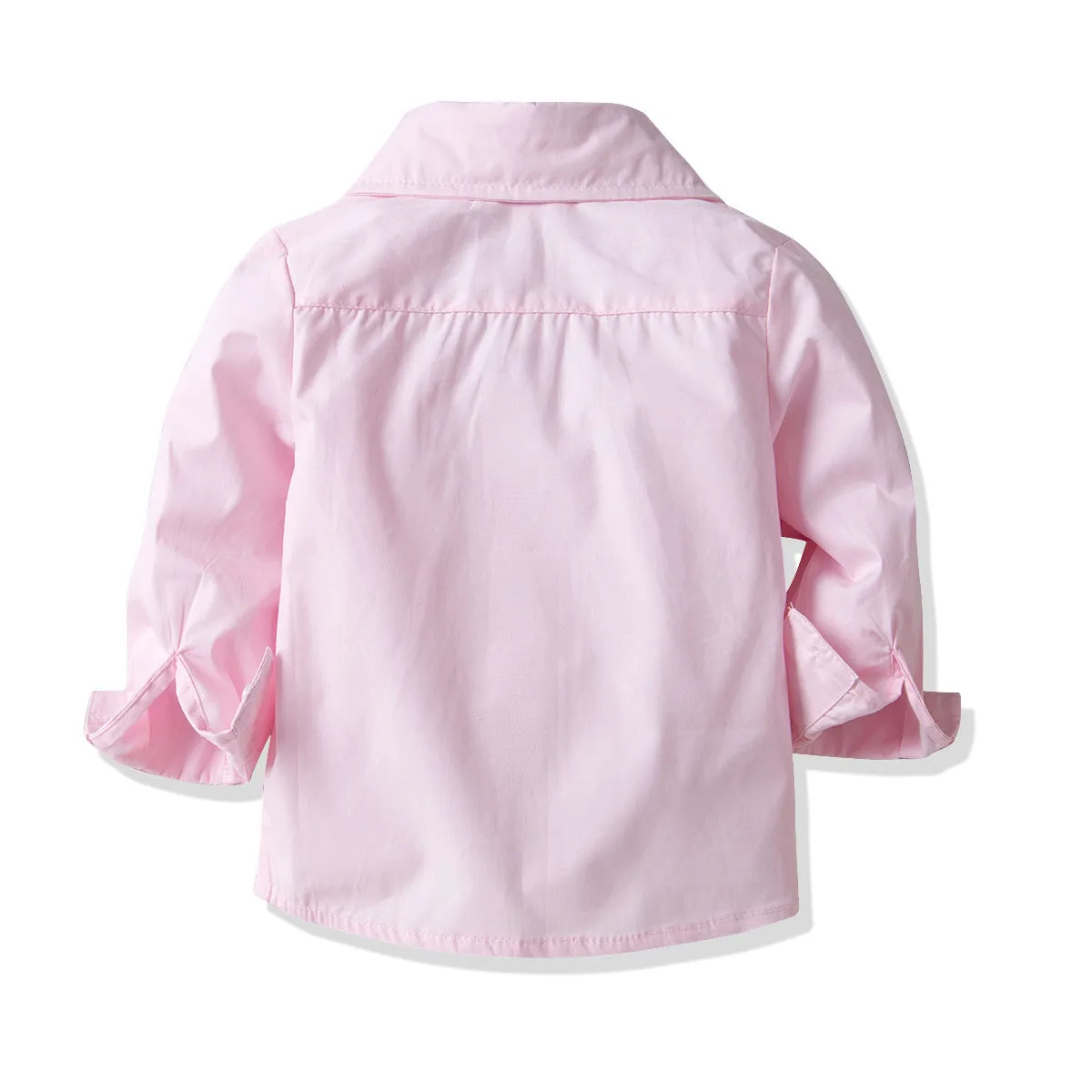 2 Pieces Set Baby Kid Boys Birthday Party Solid Color Bow Shirts And Jumpsuits Wholesale 21110926