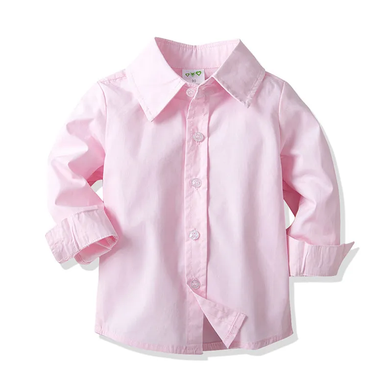 2 Pieces Set Baby Kid Boys Birthday Party Solid Color Bow Shirts And Jumpsuits Wholesale 21110926