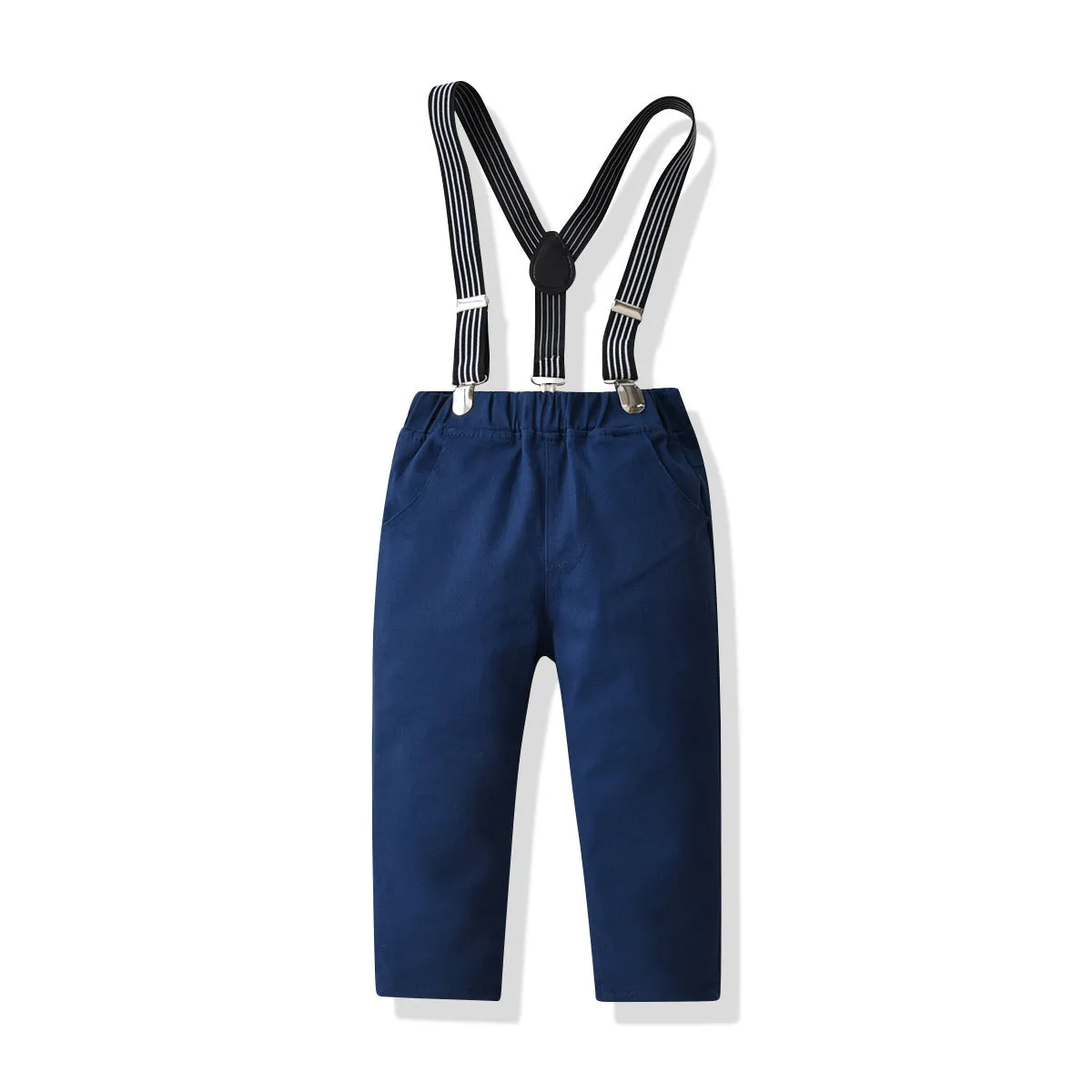 2 Pieces Set Baby Kid Boys Birthday Party Solid Color Bow Shirts And Jumpsuits Wholesale 21110959