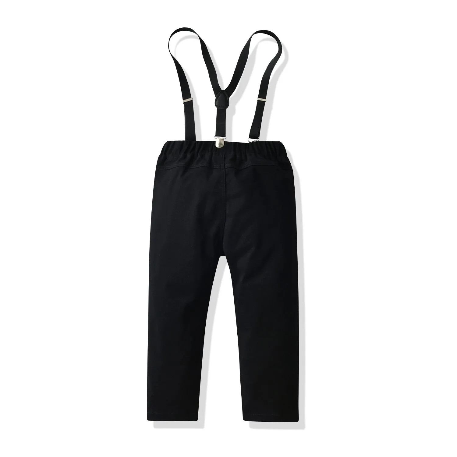 2 Pieces Set Baby Kid Boys Birthday Party Solid Color Bow Shirts And Jumpsuits Wholesale 21110959