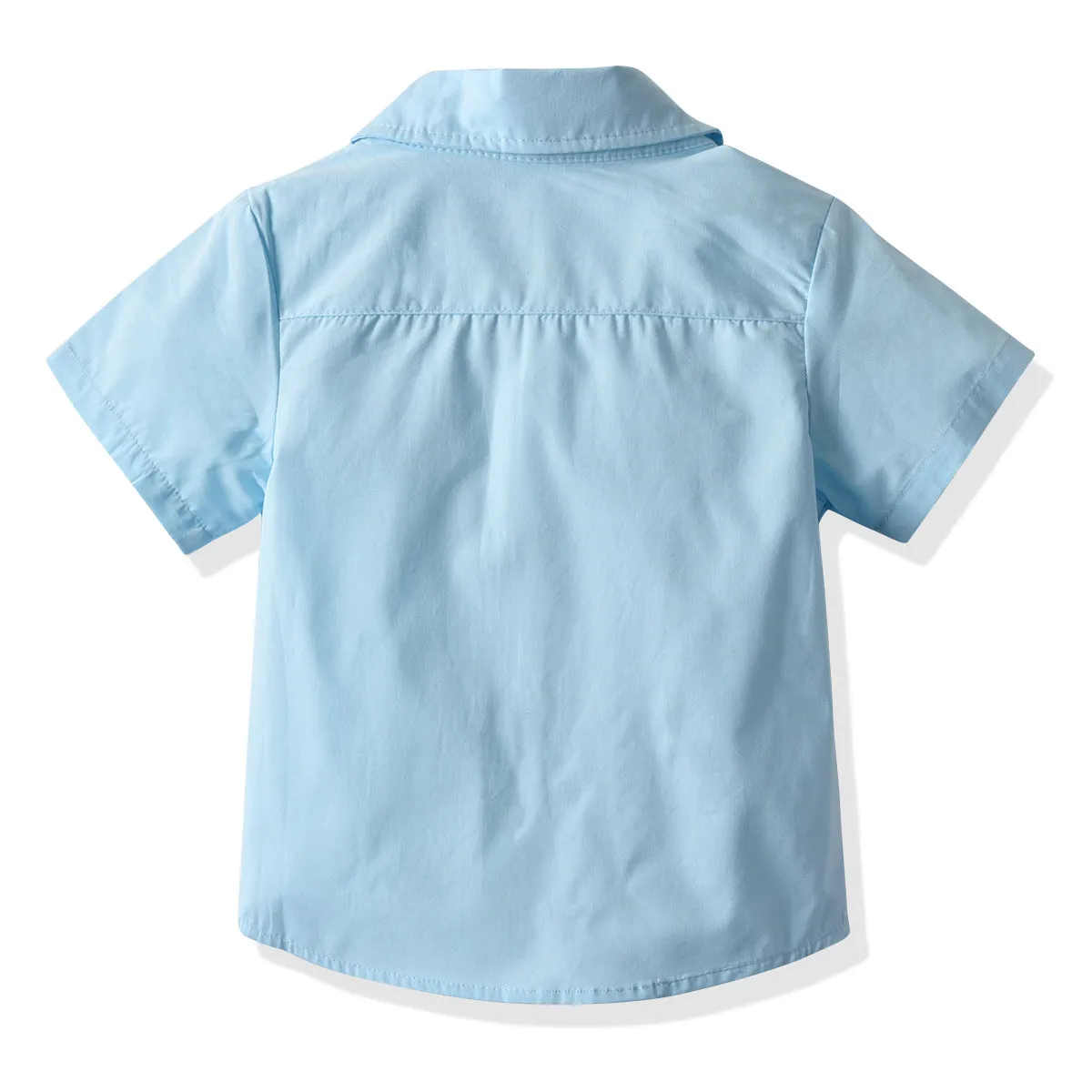 2 Pieces Set Baby Kid Boys Birthday Party Solid Color Bow Shirts And Rompers Wholesale 211109216