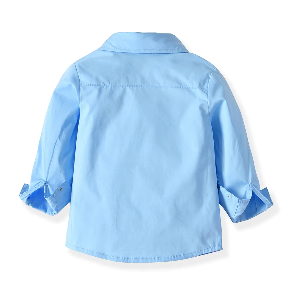 2 Pieces Set Baby Kid Boys Dressy Birthday Party Solid Color Bow Shirts And Pants Wholesale 211109678