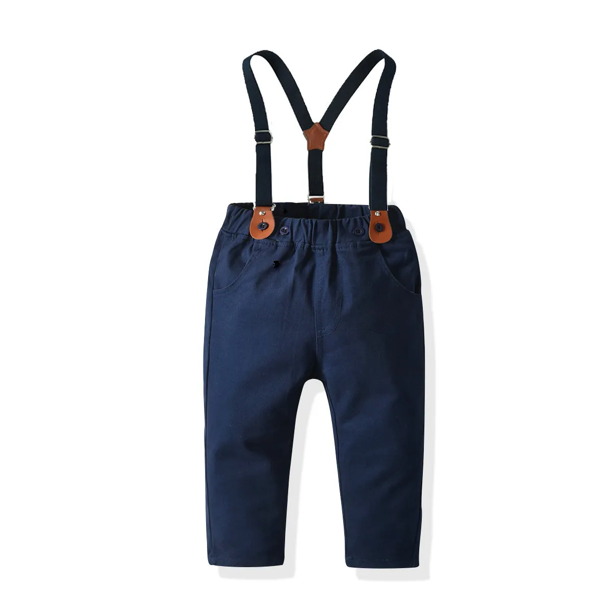 2 Pieces Set Baby Kid Boys Dressy Birthday Party Solid Color Bow Shirts And Pants Wholesale 211109678