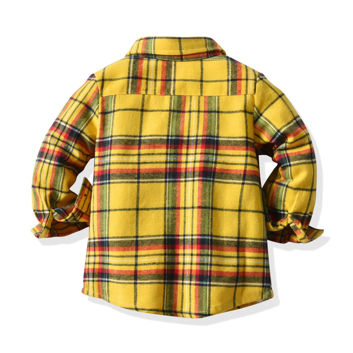 2 Pieces Set Baby Kid Boys Dressy Checked Shirts And Solid Color Pants Wholesale 211109114