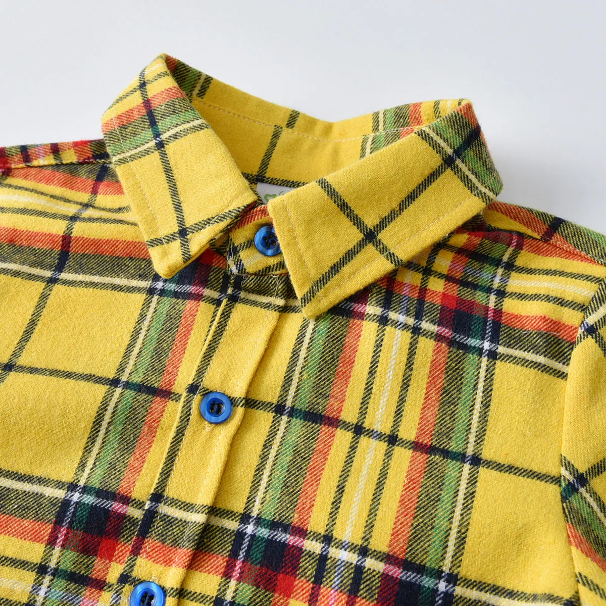 2 Pieces Set Baby Kid Boys Dressy Checked Shirts And Solid Color Pants Wholesale 211109114