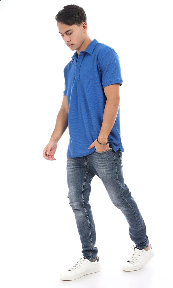 95739 Classic Collar Royal Blue Trendy Polo Shirt