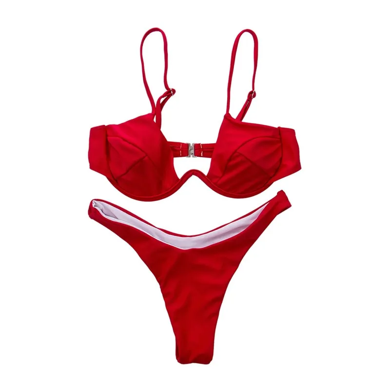 Beach Plain Low Rise Thong Bottom Bikinis