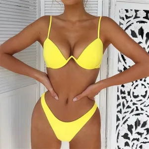 Beach Plain Low Rise Thong Bottom Bikinis