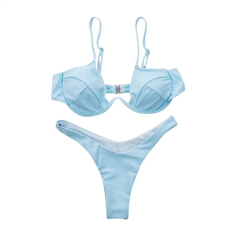 Beach Plain Low Rise Thong Bottom Bikinis