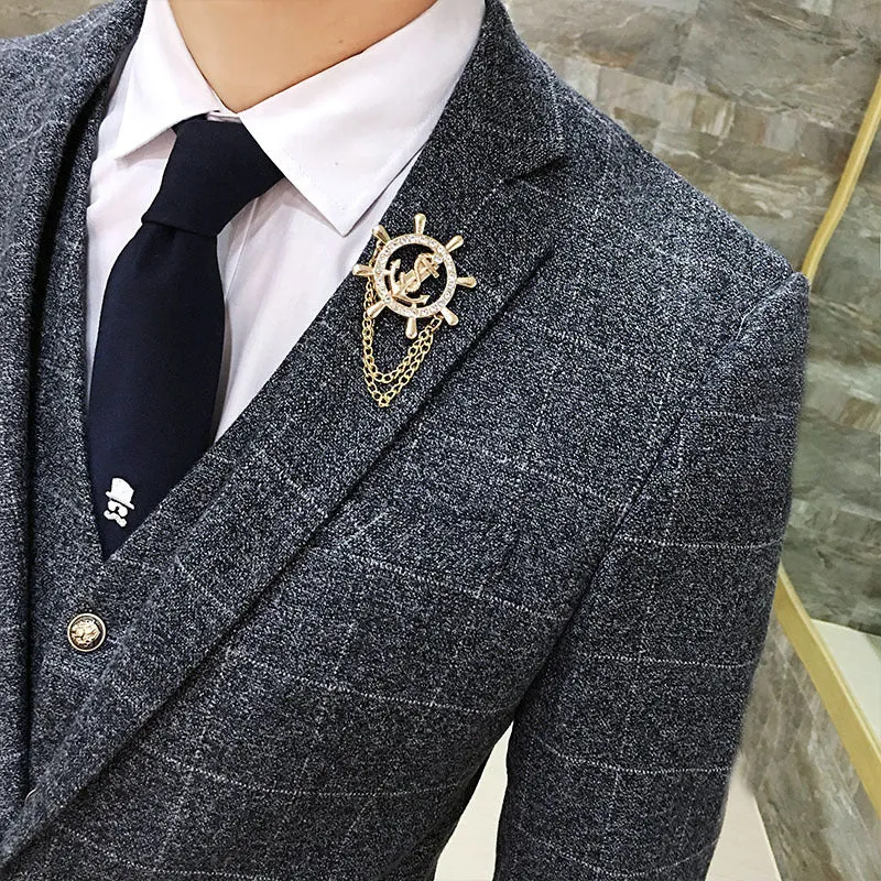 British Style Vintage Plaid Men Suits Set