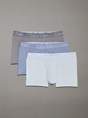 Calvin Klein Mens Modern Structure Cotton Trunk 3 Pack - Troposphere, Plein Air, Convoy