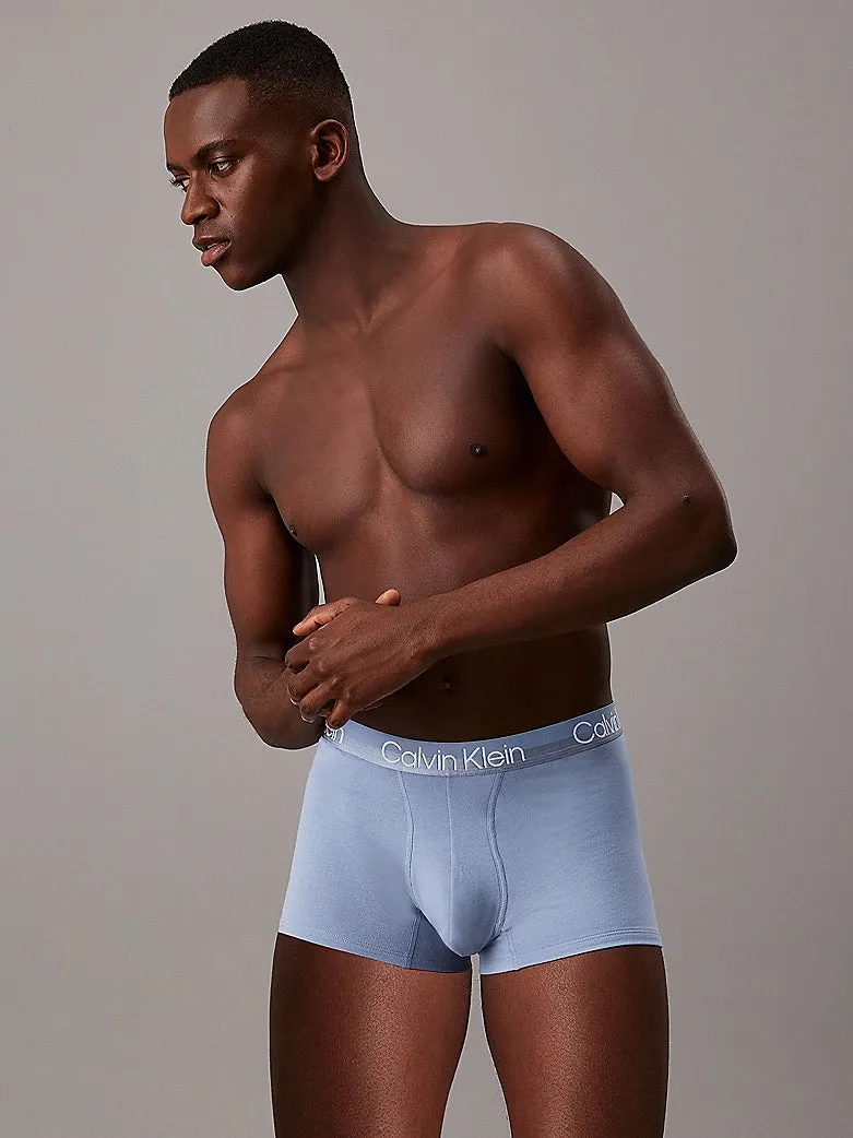 Calvin Klein Mens Modern Structure Cotton Trunk 3 Pack - Troposphere, Plein Air, Convoy