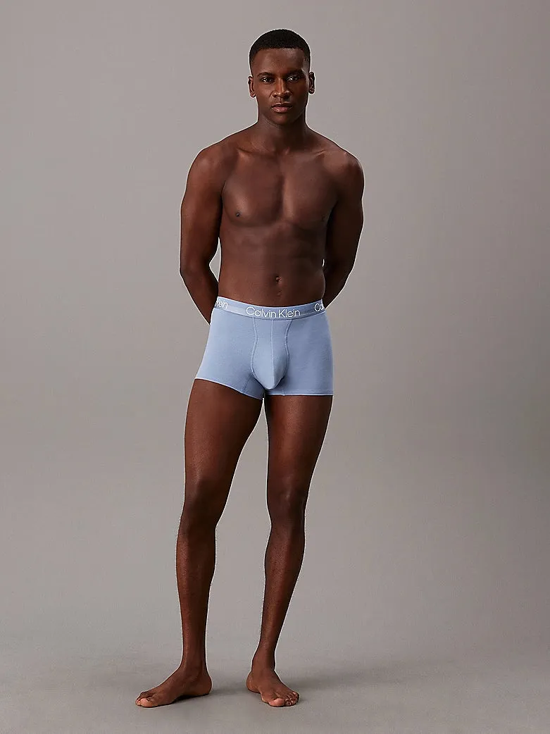 Calvin Klein Mens Modern Structure Cotton Trunk 3 Pack - Troposphere, Plein Air, Convoy