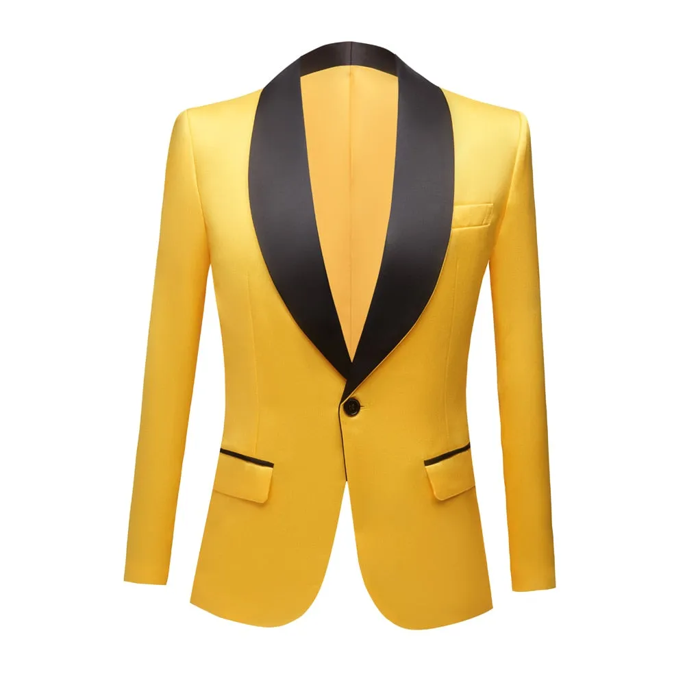 CGSUITS Men's Fashion Luxury Style Jacquard Green & Black Tuxedo Blazer Suit Jacket