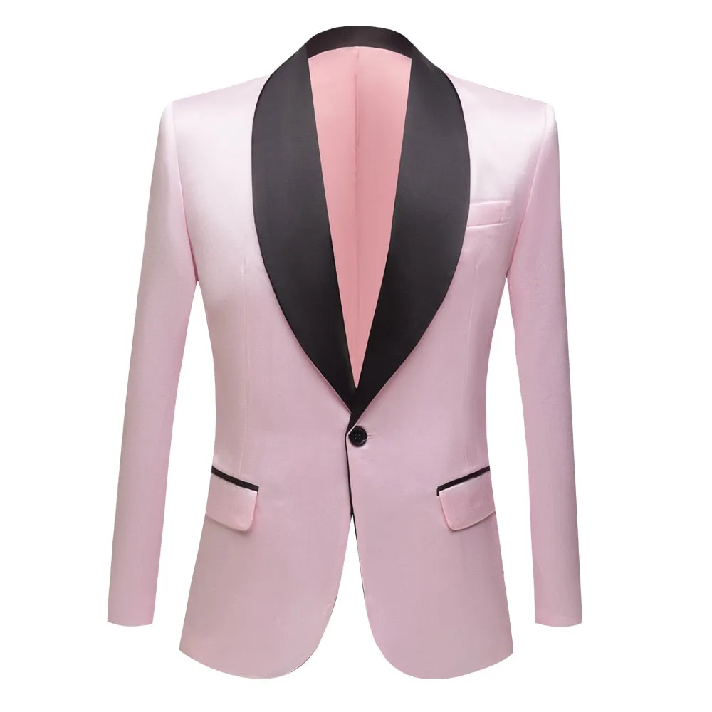 CGSUITS Men's Fashion Luxury Style Jacquard Green & Black Tuxedo Blazer Suit Jacket