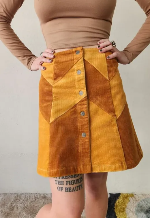 Classic Rock Couture ~ Cinnamon Girl Corduroy Mini Skirt