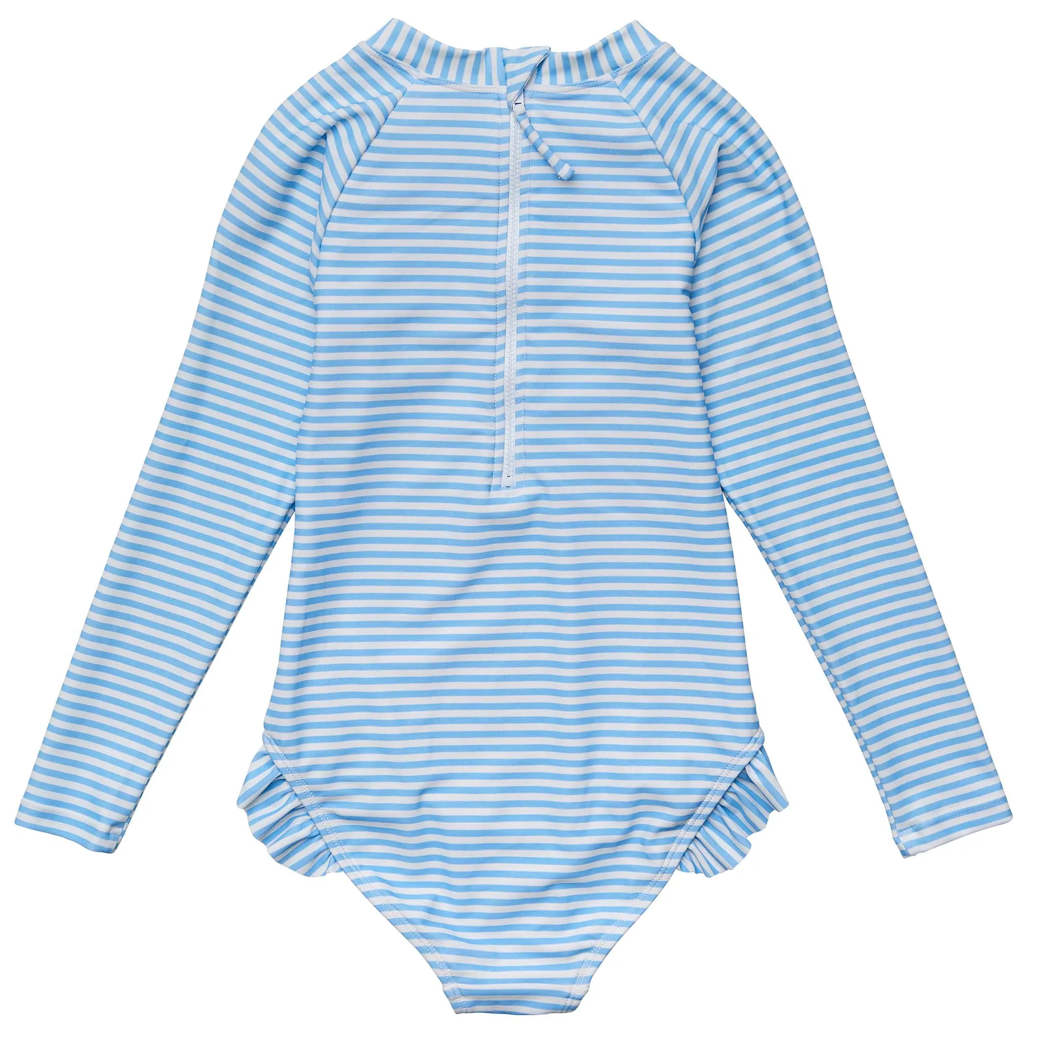 Cornflower Stripe Sustainable LS Surf Suit