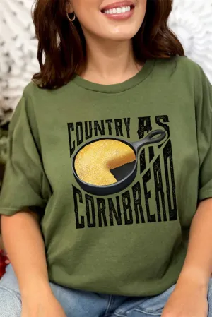 Country As Cornbread Skillet Short Sleeve Relaxed Fit T-Shirt