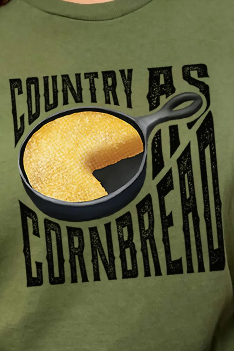 Country As Cornbread Skillet Short Sleeve Relaxed Fit T-Shirt