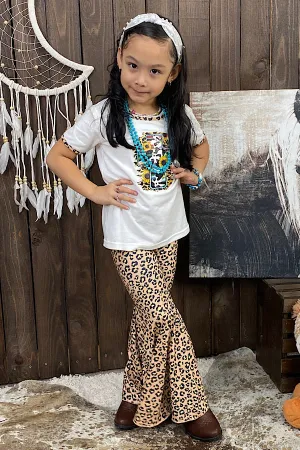 Cross w/sunflowers top & animal print bottoms 2pc set DLH0913-12
