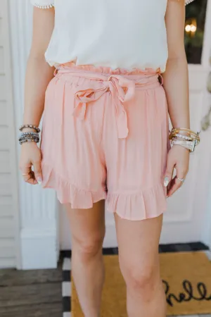 FINAL SALE Peach Real Feelings Ruffle Shorts