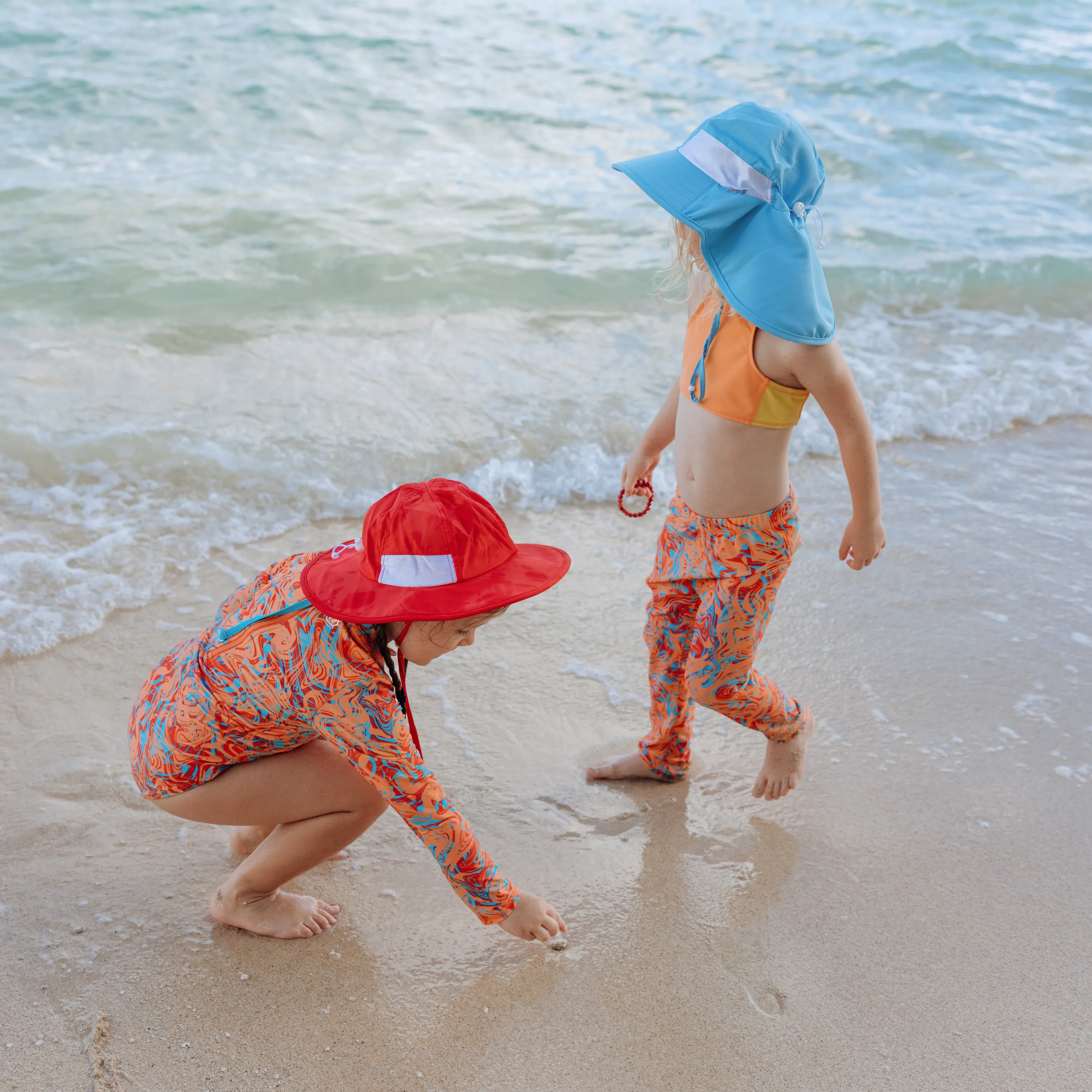 Girls Long Sleeve Surf Suit (One Piece Bodysuit) | "Swirl"