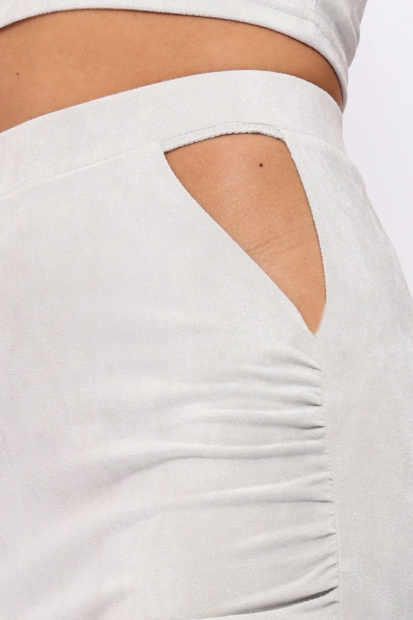 Grey Asymmetric Hem Skirt