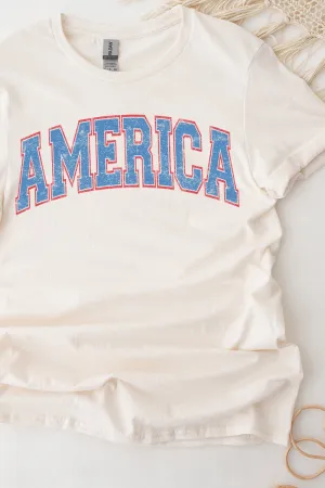 Grunge Arched America Short Sleeve Relaxed Fit T-Shirt