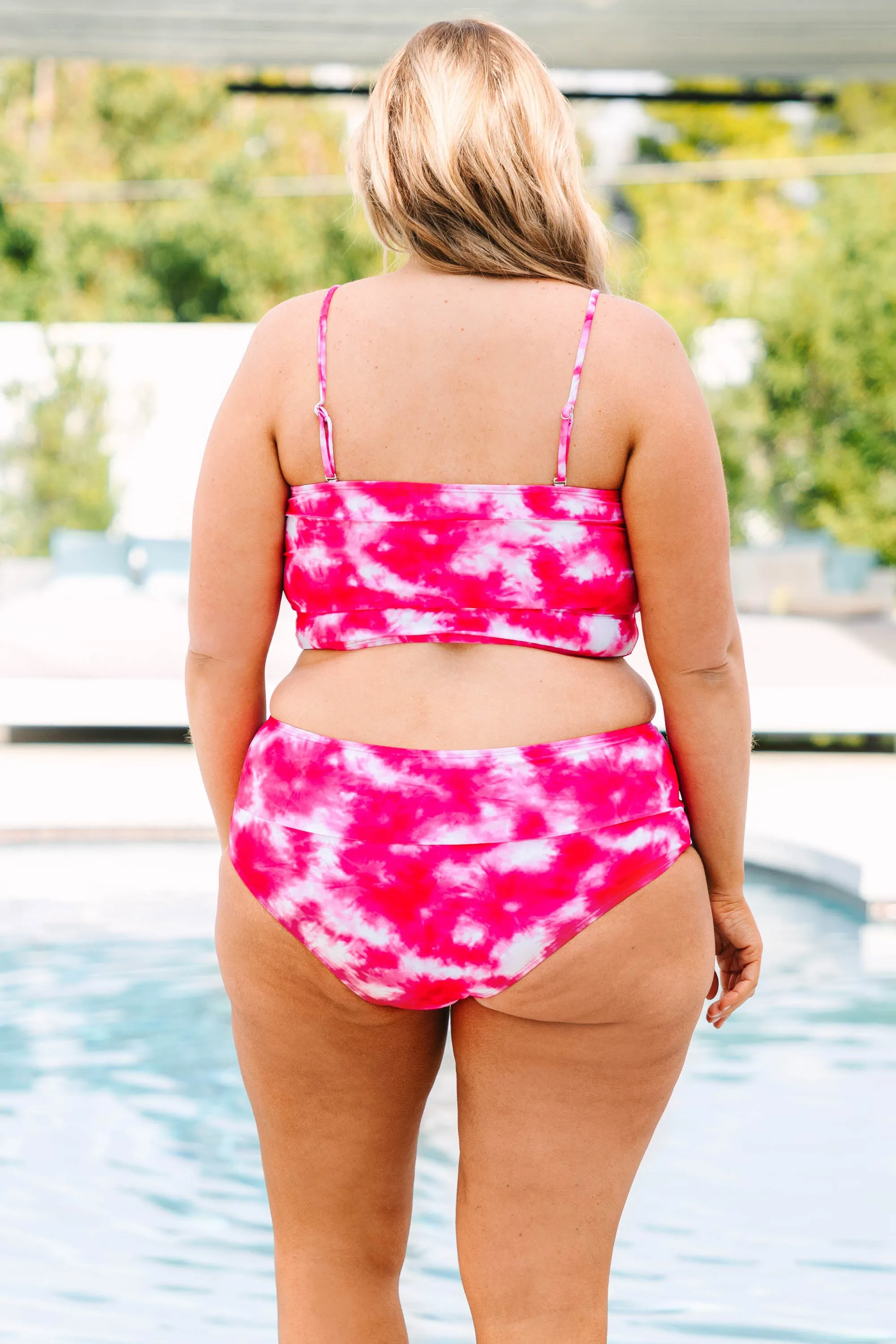 Hidden Islands Swim Top, Tie Dye-Pink
