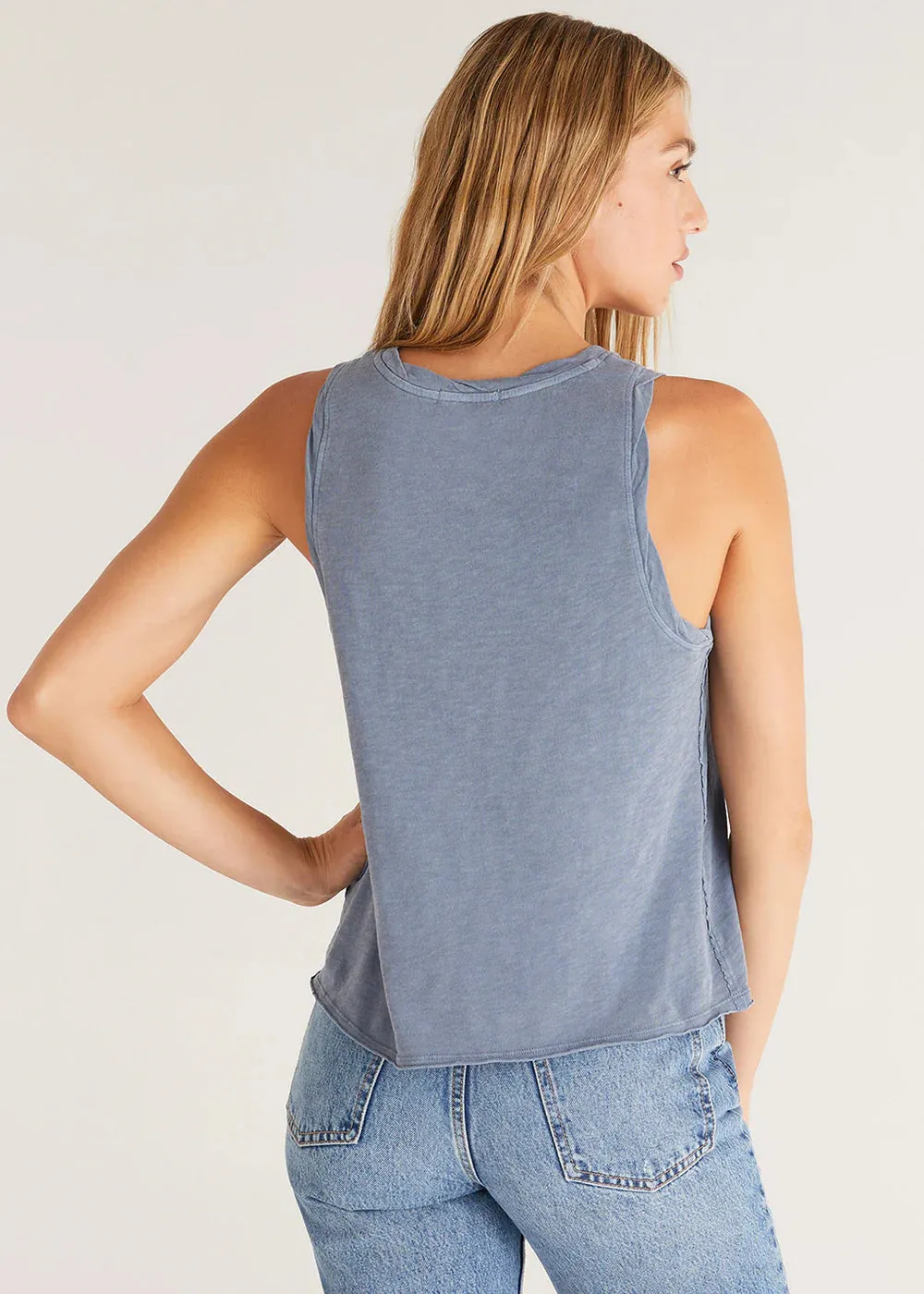Journey Cotton Slub Tank | Worn Indigo