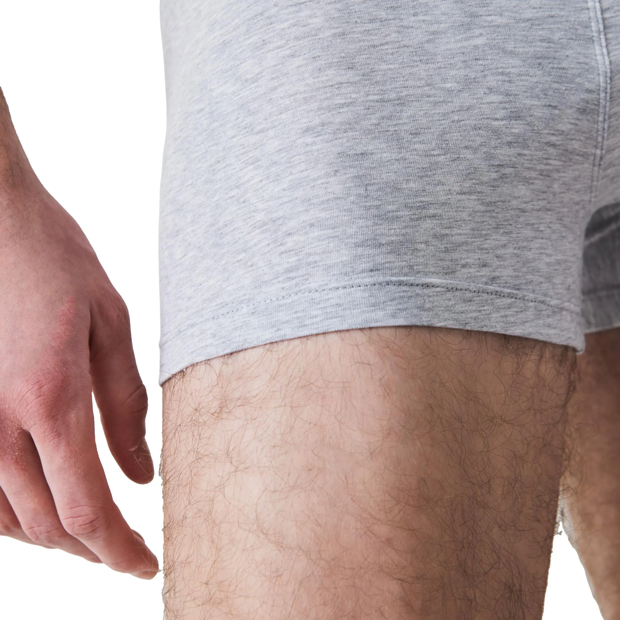 Lacoste Mens Casual Cotton Stretch 3 Pack Trunks - Silver Chine