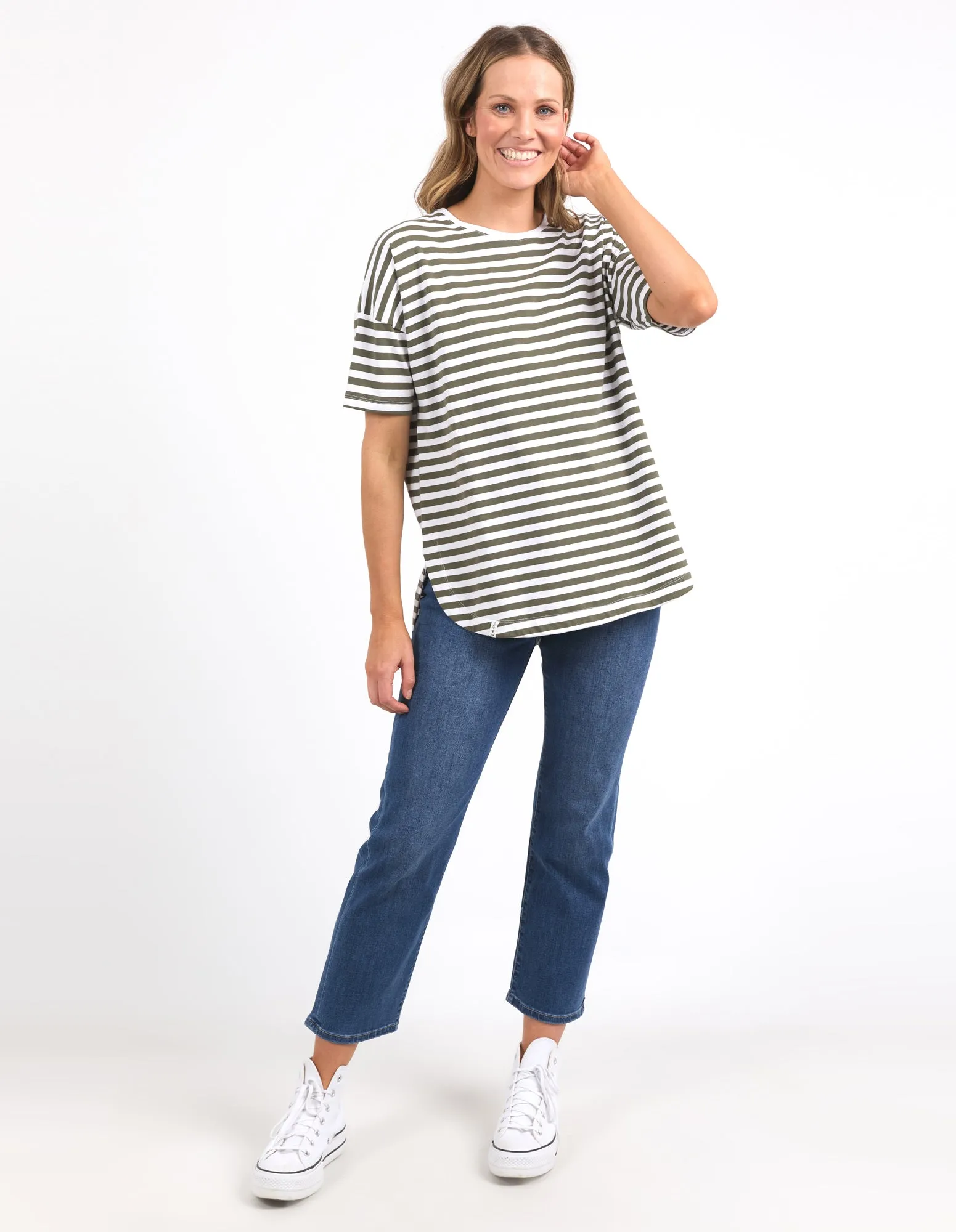 Lauren Tee Clover & White Stripe