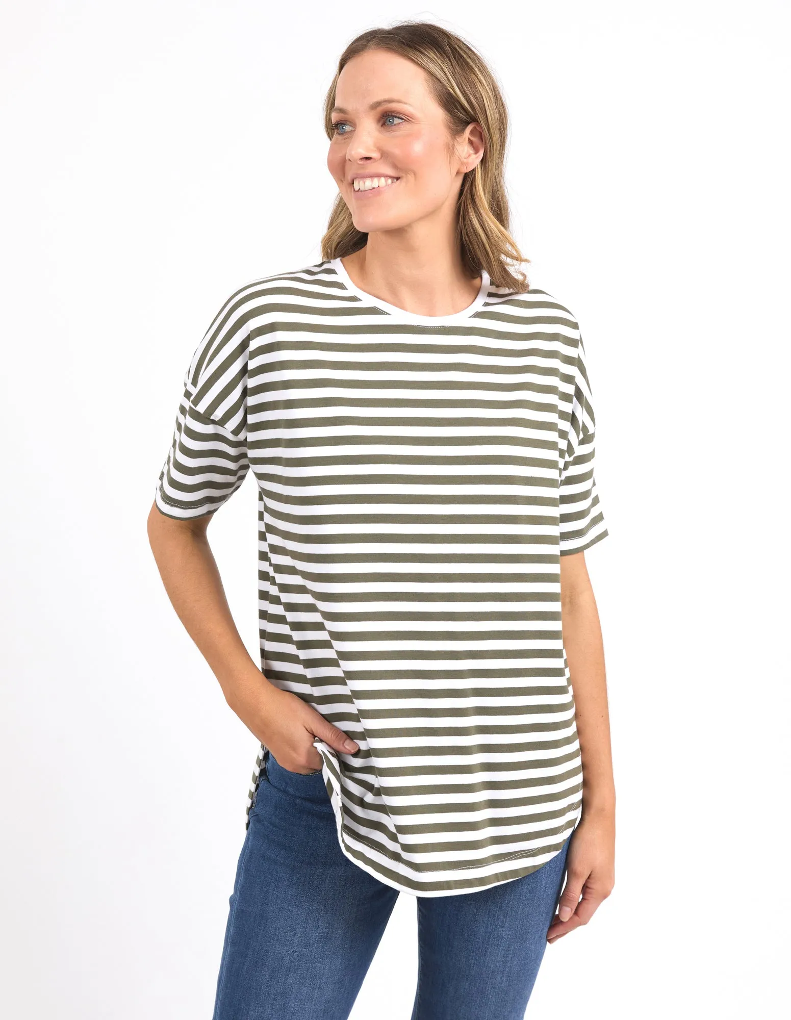 Lauren Tee Clover & White Stripe