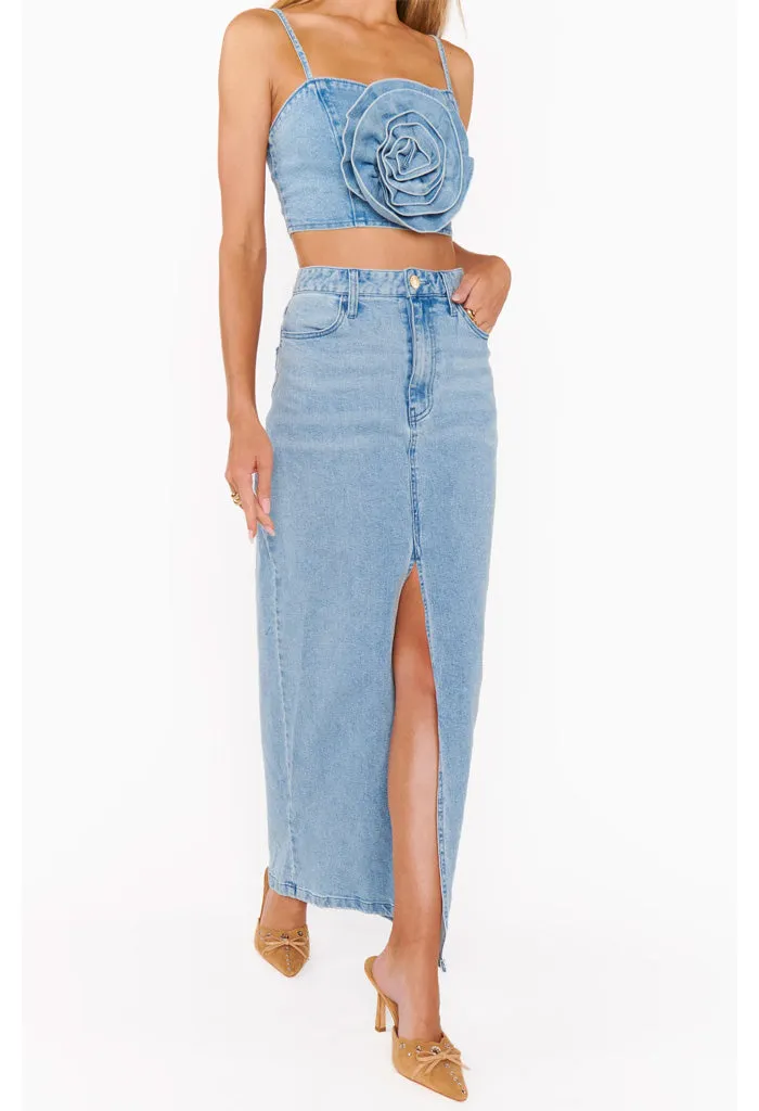 McEntire Maxi Skirt-Stone Blue