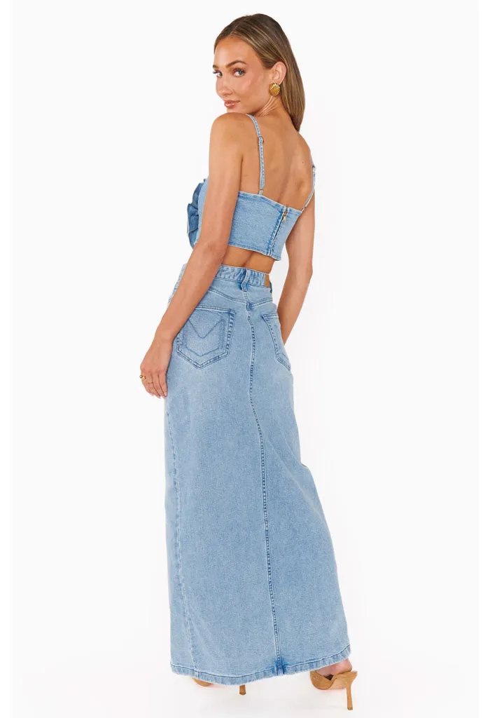 McEntire Maxi Skirt-Stone Blue