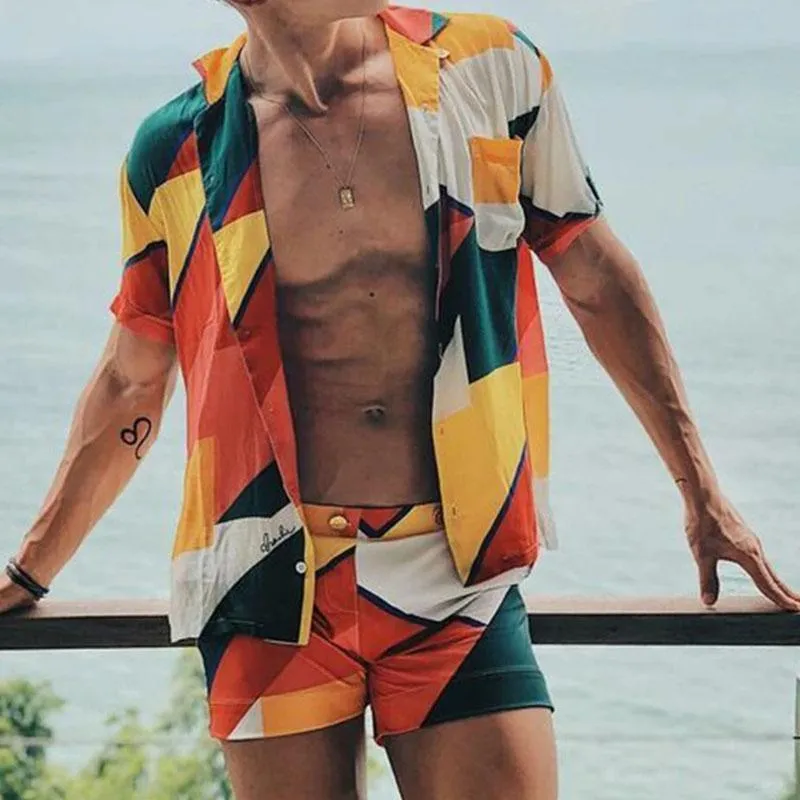 Men's Printed Two-piece Beach Suit