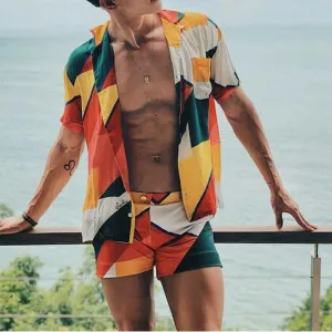 Men's Printed Two-piece Beach Suit