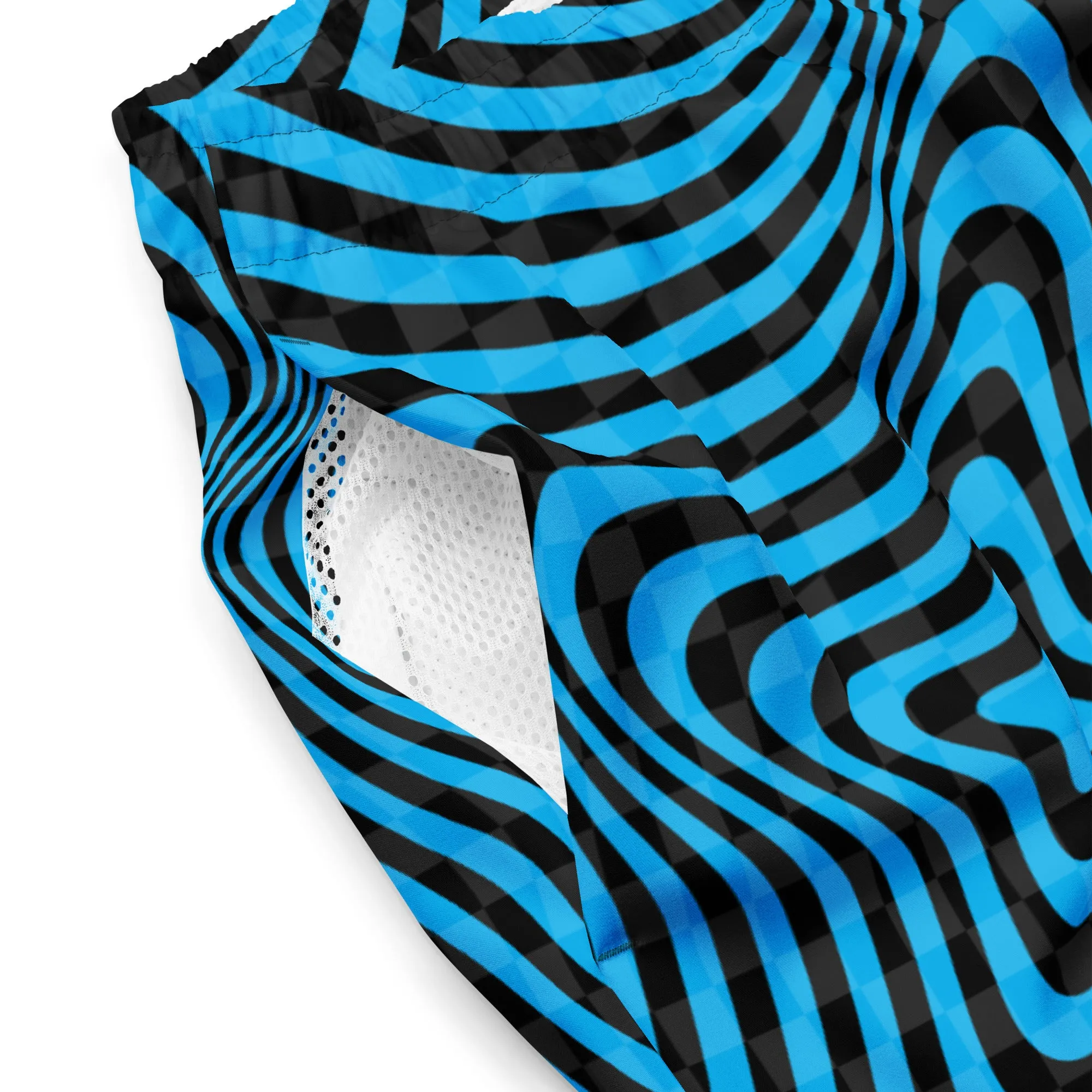 Men's Psychedelic Swirl and Checker Swim Suit