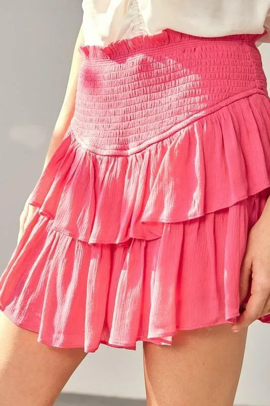 Monaco Paradise Pink Ruffled Skirt