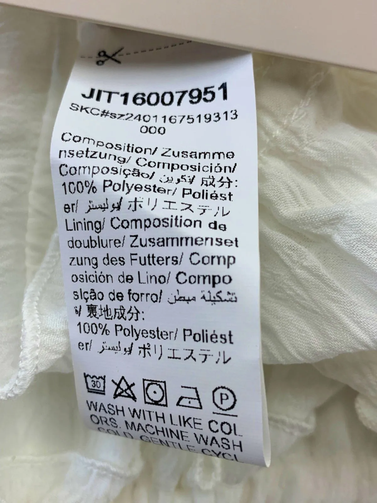 Musera White Smocked Crop Top UK M