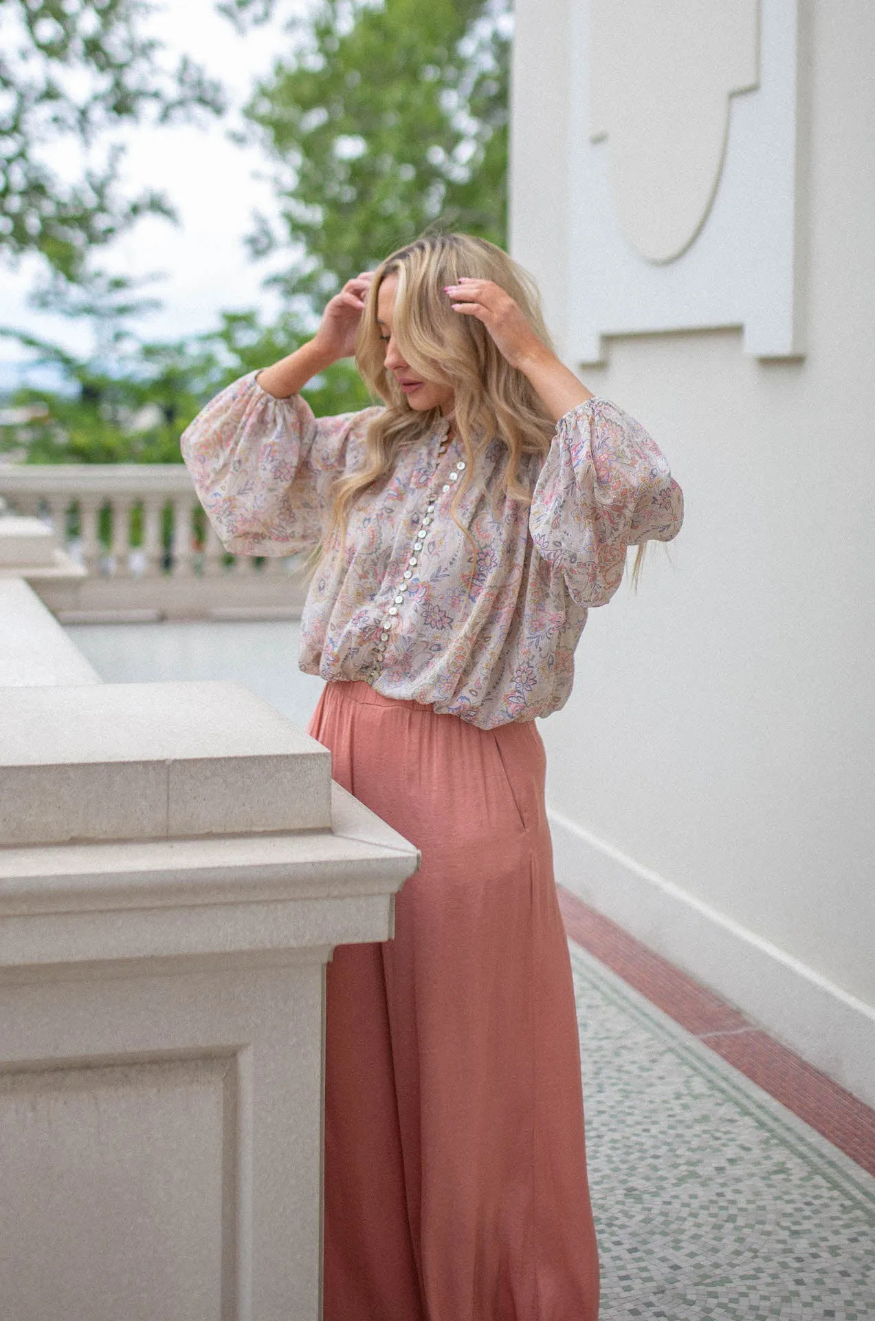 Nora Paisley Button Down Top