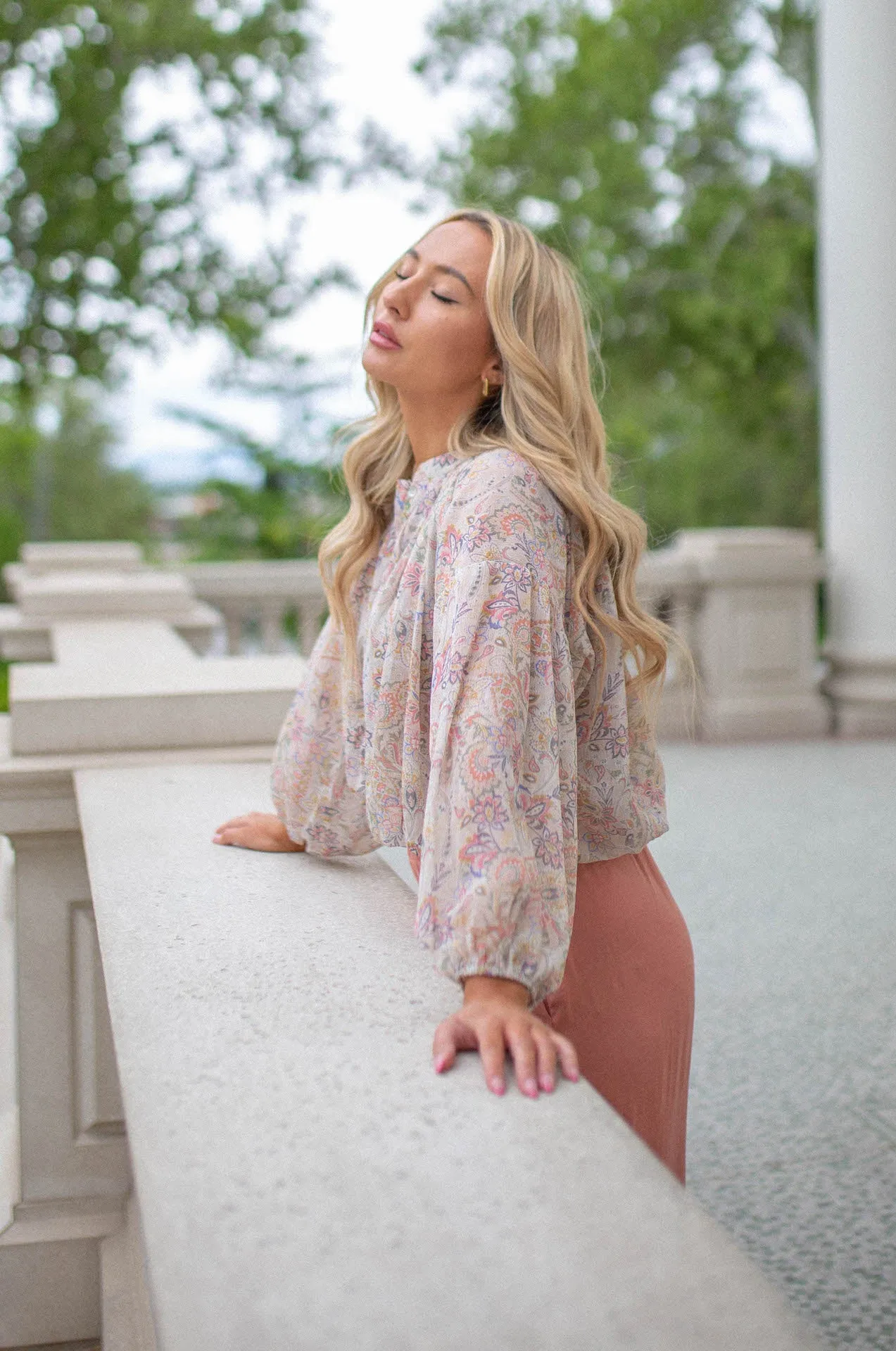 Nora Paisley Button Down Top