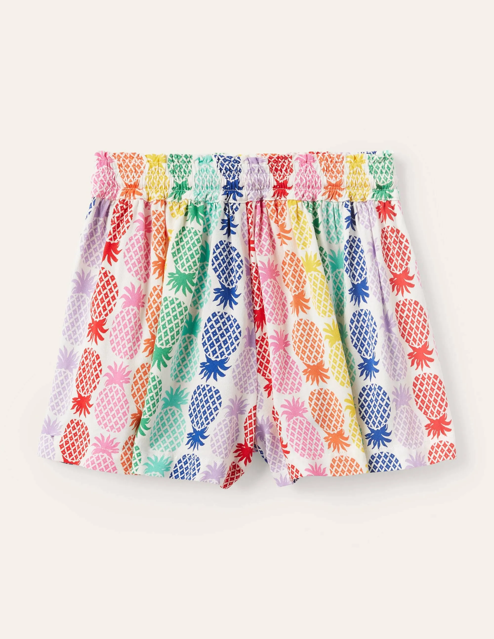 Printed Woven Shorts-Multi Rainbow Pineapple Geo