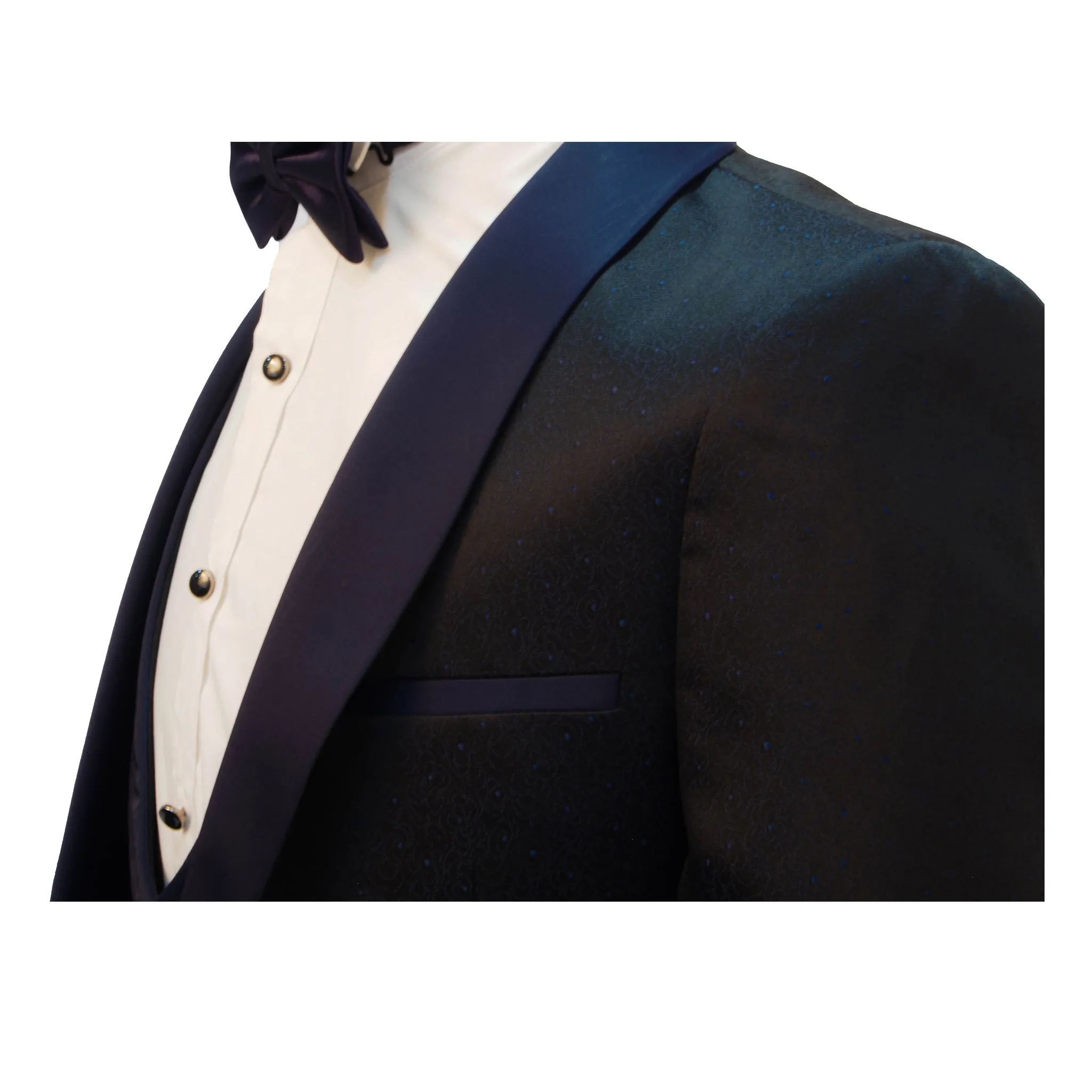 Ramzotti Poly Viscose 3 Piece Tuxedo Black & Navy