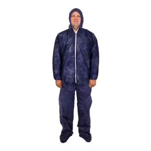 Safety Zone® Blue Coverall Food Processing Protective Suit (L - 4XL Sizes Available) - Case of 25