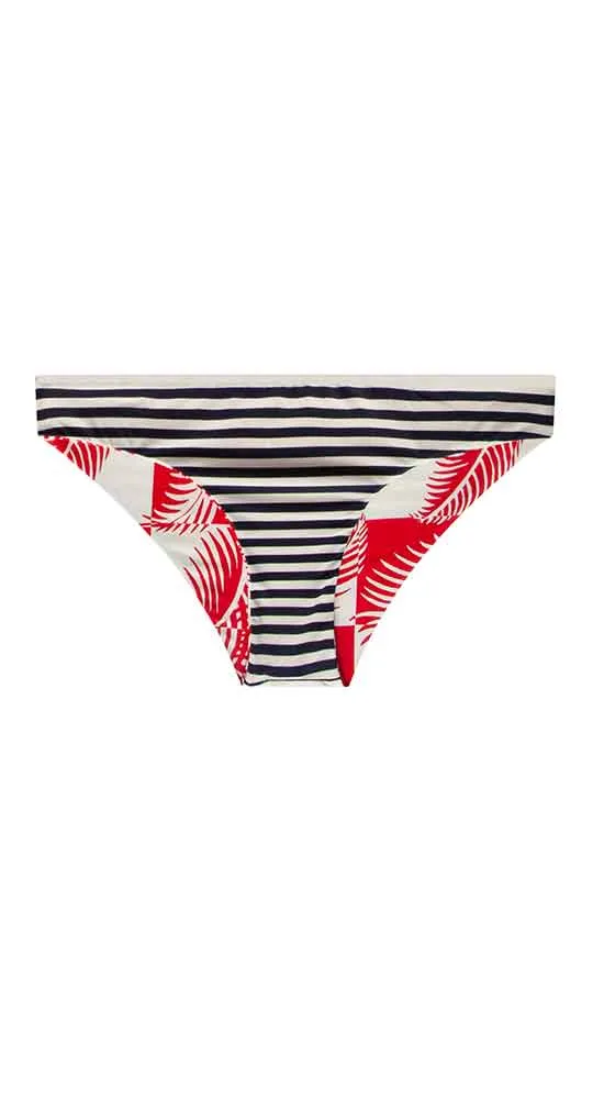 Sanitas Reversible Bottom: Checkered Palm/Navy Stripe - FINAL SALE