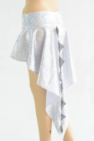 Silver on White Shattered Glass Dragon Tail Skirt