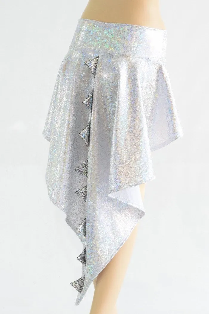 Silver on White Shattered Glass Dragon Tail Skirt
