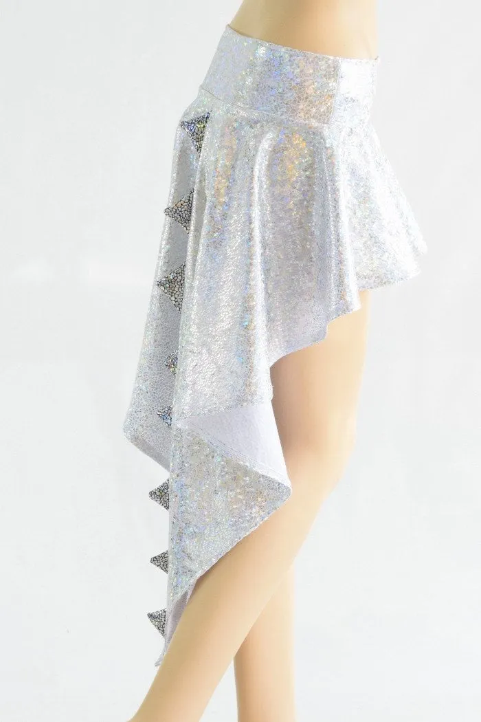 Silver on White Shattered Glass Dragon Tail Skirt